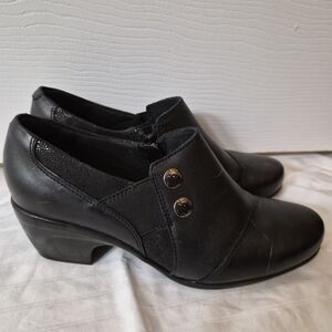 Clarks Black Heeled Boots for Women
